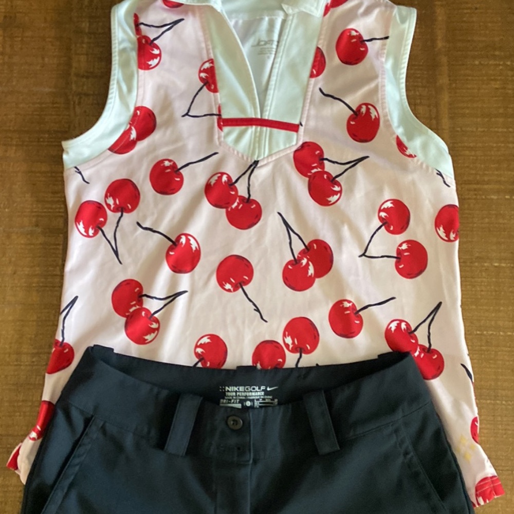 Jo fit Womens sz small top and Nike sz 2 black shorts